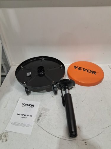 VEVOR MECHANIC STOOL ROLLING PNEUMATIC CREEPER GARAGE/SHOP SEAT - 16" - 22" - 250LBS CAP - ORANGE/BLACK - (MODEL: GB-03) image 3