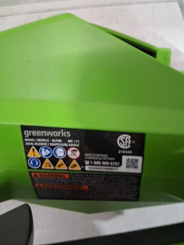 Greenworks 40V Axial Blower WITH 40V BATTERY AND CHARGER - (MODEL:BLF346) image 10