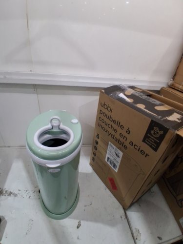 Ubbi Steel Diaper Pail With Safety Lock & Rubber Seal Locks In Odor - 13GAL - Sage Green image 2