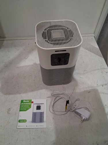 vewior air purifier for large rooms with true hepa filter - 600sqft - 7" x 7" x 11" - white (model: hqsc-50) image 3