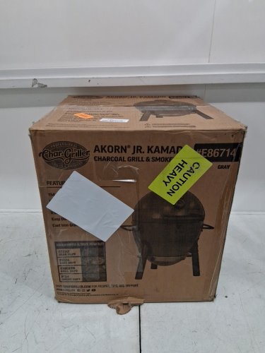 CHAR-GRILLER AKORN JR. KAMADO KOOKER CHARCOAL GRILL/SMOKER - GREY - (MODEL: E86714) image 4