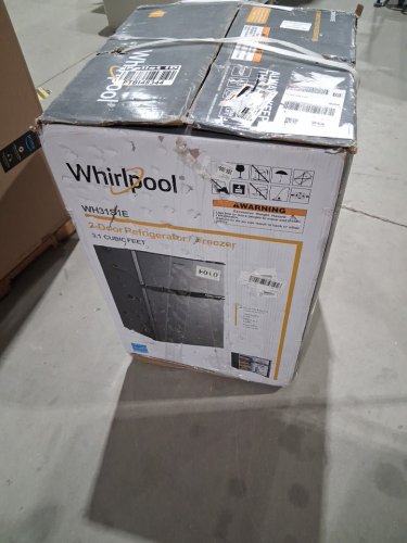 whirlpool mini refrigerator with reversible door - freezer compartment - 4.3cu.ft stainless steel and black (model:wh43s1e) image 2