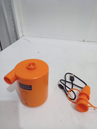 Portable Air Mattress Pump with nozzles attachments - 4000mAh- orange image 3