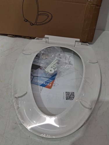 Garvee Elongated Toilet Seat with Slow Soft Close - 19" - white (model: pho_161cy13u) image 3