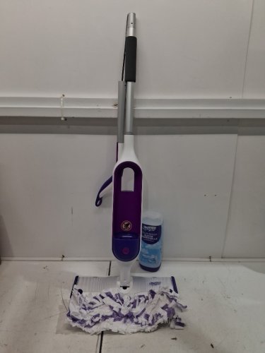 Swiffer PowerMop Super Multi-Surface Mop with fresh scent cleaning solution & mop pads - purple/white image 2