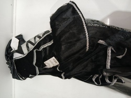 GIRL'S GOTHIC ENCHANTRESS COSTUME DRESS - large - BLACK/SILVER (ITEM: 14777) image 2