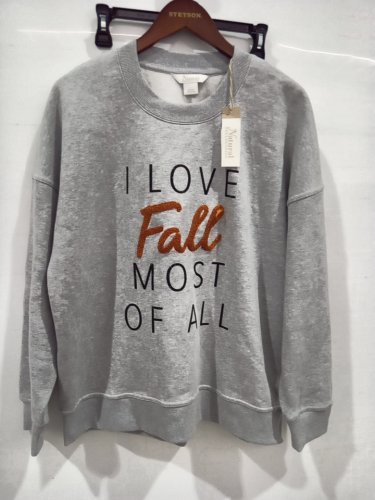 UNISEX NATURAL REFLECTIONS LONG SLEEVE SWEATER - LARGE - HEATHER GREY image 2