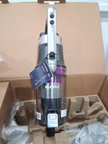 Eureka Cordless Rechargeable 3-IN-1 Stick Vacuum Cleaner WITH CLEANING STATION & ANTI-TANGLE NOZZLE FOR ALL FLOORS - GREY/PURPLE (MODEL: NEC490SE) image 7