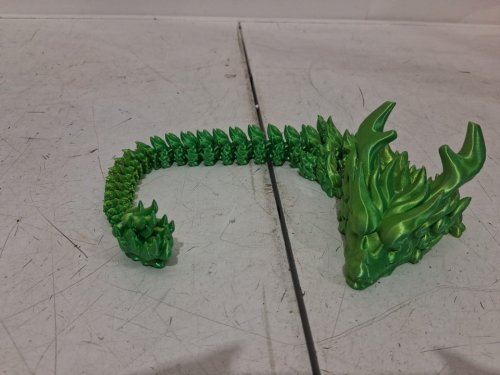 3D printed articulated dragon figurine - 16" - green image 4