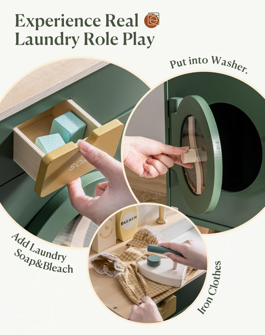 Kid's ROBud Vintage washing machine play set - 3-8 YR - green (model: WCF21) image 3