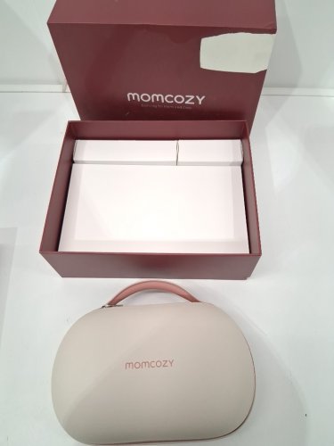 momcozy  Air 1 Ultra-Slim Hands-Free Wearable Breast Pump with wireless charging Case - cozy red  (model: air 1) image 4