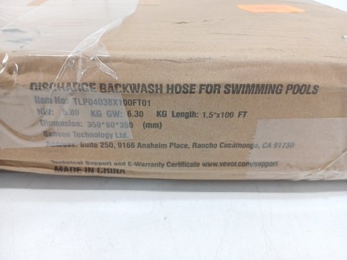 BACKWASH HIGH QUALITY PVC HOSE WITH CLAMPS - 1.5" X 100FT - BLUE (MODEL: TLP04038X100FT01-CE) image 4