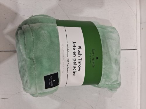 kate spade plush throw blanket - 60" x 70" - mint green (model: 1859162) image 2