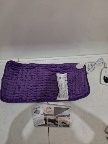 cradleelectric body heating pad with 6 temperatures and timer settings - 24" x 12" - purple - (model: tk-hp2412) image 3