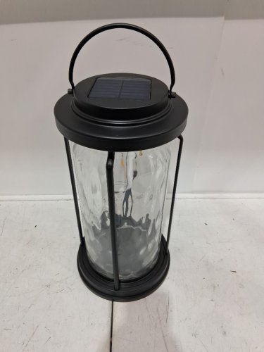 sun soaked creations solar vintage style hangable/table table lantern - black (model: 1618047) image 3