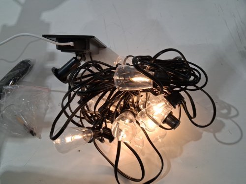 ADDLON OUTDOOR SOLAR WATERPROOF STRING LIGHTS WITH REMOTE - 36FT -12 SOCKETS -BLACK image 3