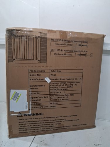 WAOWAO EXTRA WIDE PRESSURE MOUNT WALK THROUGH, SWING AUTO CLOSE SAFETY BABY GATE - 52.7" x 57.4" - BLACK METAL (MODEL: W046BLACK) image 6