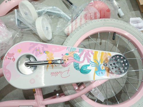 COSTWAY Mermaid Kids Bike Bicycle with training wheels and basket - 16" - Pink (Model: TS10345PI-16) image 9