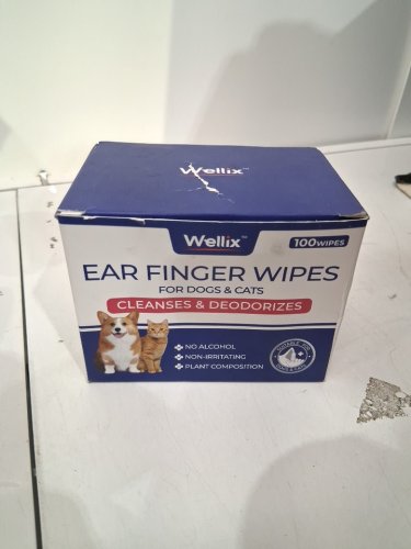 2pk 2pk Wellix finger Pet Ear Cleaner Wipes for Dogs & Cats - 50/each (100 total) image 2