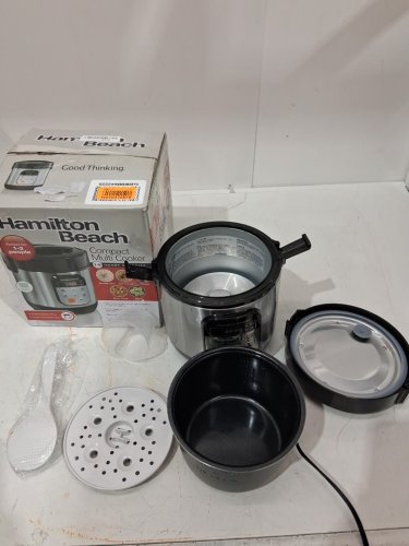 HAMILTON BEACH COMPACT MULTI-COOKER, 1.5QT - STAINLESS/BLACK - (MODEL: 37524MN) image 3