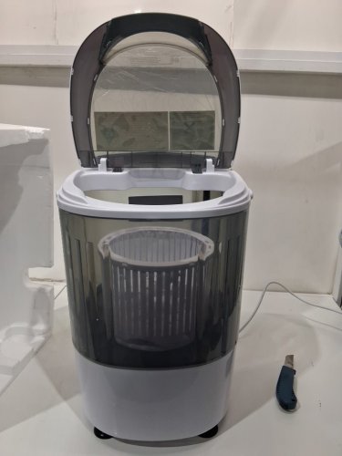 COSTWAY Portable Mini Washing Machine Semi-Automatic Washer and Spinner Combo with Single Tub - 5.5LB CAPACITY - white/grey (MODEL: FP10964US-GR) image 4