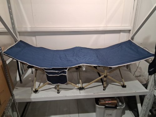 Overmont oversized folding Camping Cot with Mattress - 75" x 28" x 14" - 550lbs CAP - cyan (model: Om006012) image 5