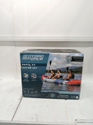 Bestway Hydro-Force Rapid X3 Inflatable Kayak - Fits Up-to 3 People - grey/red - (Model: 65132E) image 2