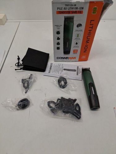 16pc mens conairman all in one lithium-ion cordless trimmer - BLACK/GREEN(MODEL: gmt1800c) image 5