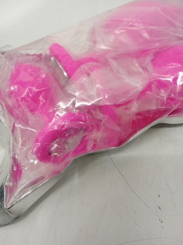 3PC anal play silicone butt plug with circular gems - small/medium/large - pink/white image 3