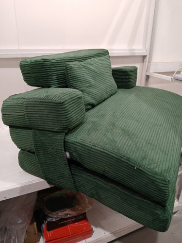 tri-Fold corduroy couch bed - 41" x 75" - Green image 6