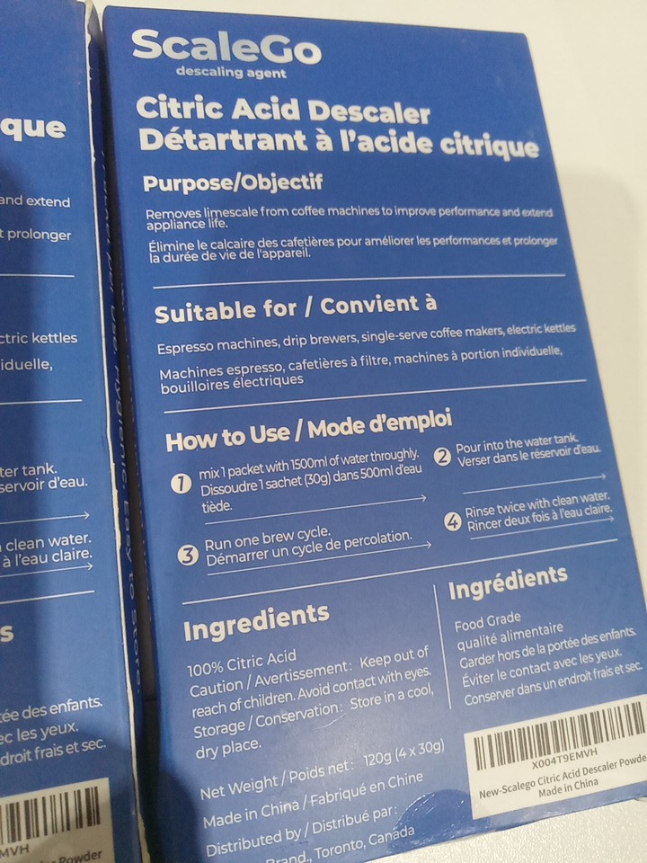 2 (4pk) SCALEGO CITRIC ACID DESCALER for coffee makers & espresso machines - 12g each image 4