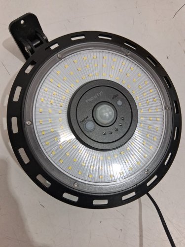 fabstyl 5 mode solar motion sensor garage light with 5 meter hanging cable - 1200lm - black (model: xhy-ufo) image 4