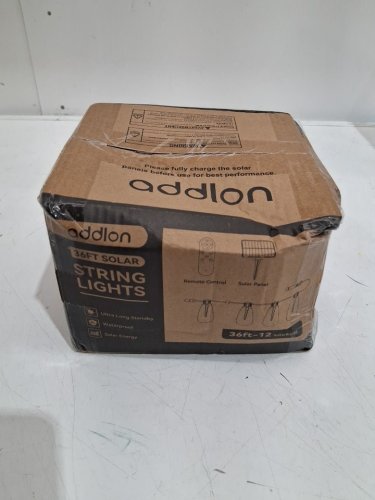 ADDLON OUTDOOR SOLAR WATERPROOF STRING LIGHTS WITH REMOTE - 96FT -30 SOCKETS -BLACK image 2