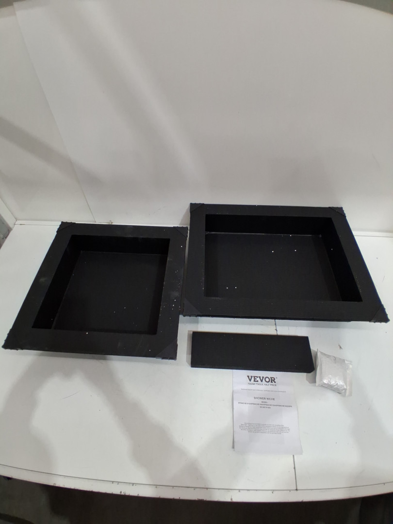 2PC Shower Niche Ready for Tile Triple Shelf Organizer Square Corners Wall-inserted Niche Recessed - 16" x 16" & 16" x 20" - black (model: XPSNICHE161620) image 4