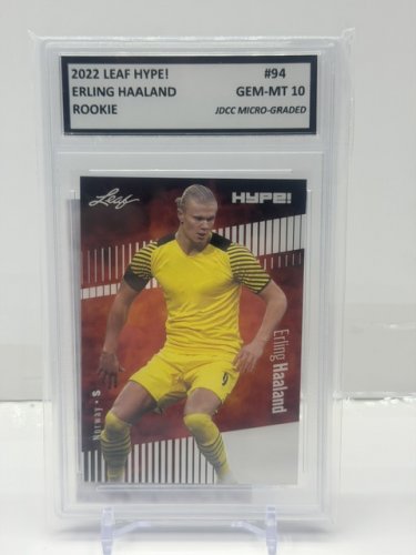 JDCC GRADED GEM MINT 10 CARD 2023 LEAF HYPE! ERLING HAALAND ROOKIE #94 image 2