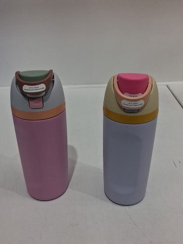 2pk Owala FreeSip Stainless Steel Water Bottles with straws - 16oz - blue/green (model: 2856617) image 4