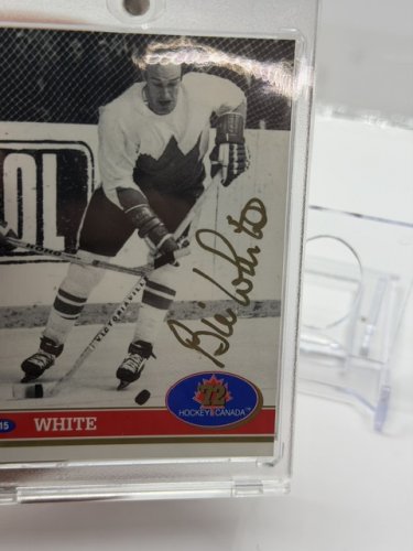 SIGNED BILL WHITE 1991 (HOCKEY CANADA 1972 OLYMPICS) CARD #15 image 3