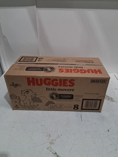 76pk huggies little movers diapers - size 8 - multicoloured / lion king image 2