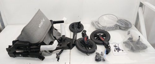 STROLLAID FOLDING ROLLATOR WALKER WITH SEAT - GREY/BLACK image 3