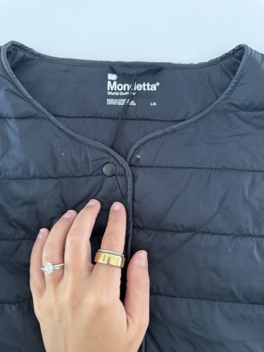 women's mondetta short puffer vest - large - black (style : 1085502) image 2