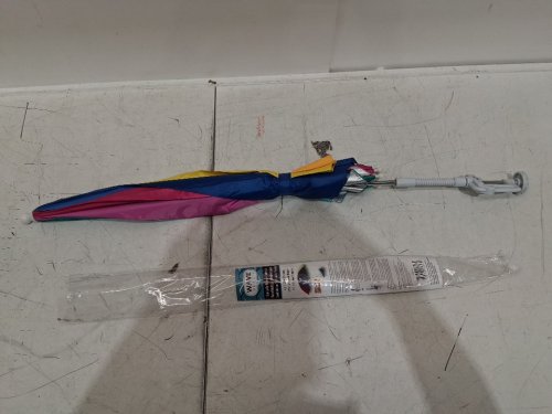 RIO BRANDS WAVE BEACH CLAMP-ON BEACH UMBRELLA - 4FT - UPF 50+ - MULTI COLOR (MODEL: UB44-775-1) image 3