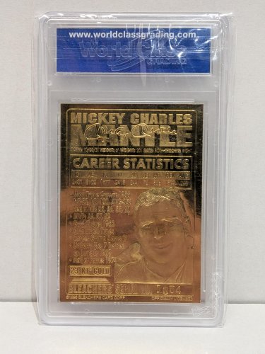 MICKEY MANTLE LTD EDITION MLB YANKEES CARD - WCG GEM MINT 10 - 1996 BLEACHERS 23K GOLD #1834 image 3