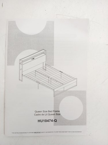 Costway Bed Frame with 2-Tier Storage Headboard and Charging Station - Rustic Brown - Queen (Model: HU10474-Q) image 7