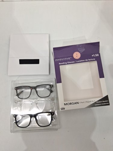 3PK Innovative Eyewear Morgan Readers - +1.50 - BLACK/CLEAR/BROWN (MODEL: 8858300 ) image 2