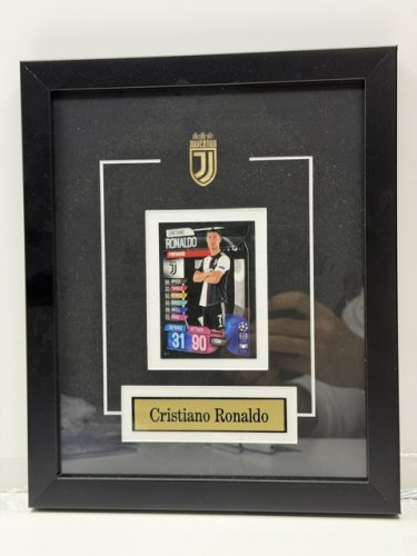 CRISTIANO RONALDO JUVENTUS CARD BLACK MATT FRAMED 9.5"X11.5" image 3