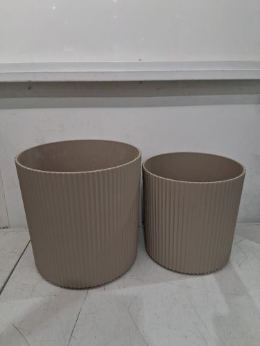 2pc Serene Chai Plastic Indoor/Outdoor Planter with Drainage Holes - 12" & 14" - chai (model: 3075-ci ) image 3