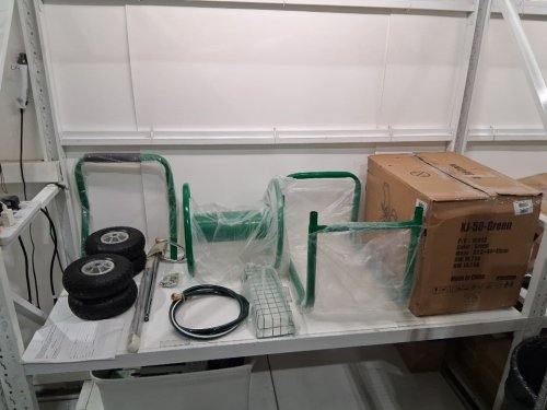 Garden Hose Reel Cart with Wheels - 300FT MAX HOSE - GREEN (MODEL: XJ-50-GREEN) image 2