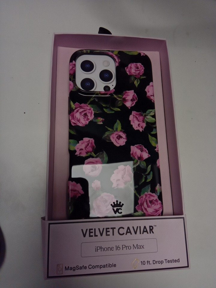 VELVET CAVIAR phone case compatible with magsafe - iphone 16 pro max - black Floral image 2
