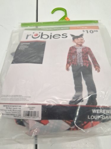 2PC TODDLER RUBIES WEREWOLF COSTUME - 3-4T - RED/BLACK/GREY (STYLE: 1002834) image 2