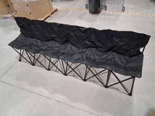 Portable Folding Sport Team/Family Bench with Multiple Storage Pockets & Carrying Bag - 96.5" x 17.7" x 32.3" - Black (Model: GV-DR6BL) image 2